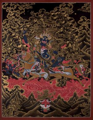 Original Hand-Painted Palden Lhamo Thangka | Feminist Deity Vajrayana Travel Thangka
